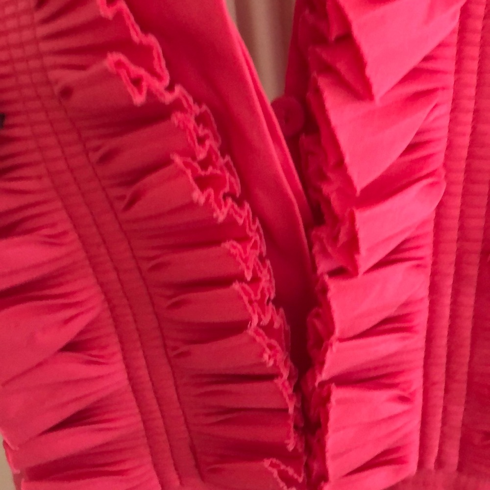 BCBGMaxAzria Ruffled Halter Cocktail Dress - Picture 5 of 7